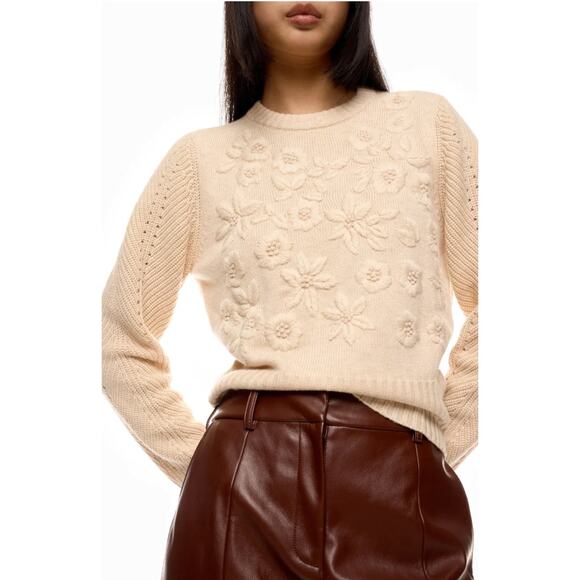 Jason Wu x RTR Cream Floral Knit Sweater - Picture 1 of 10